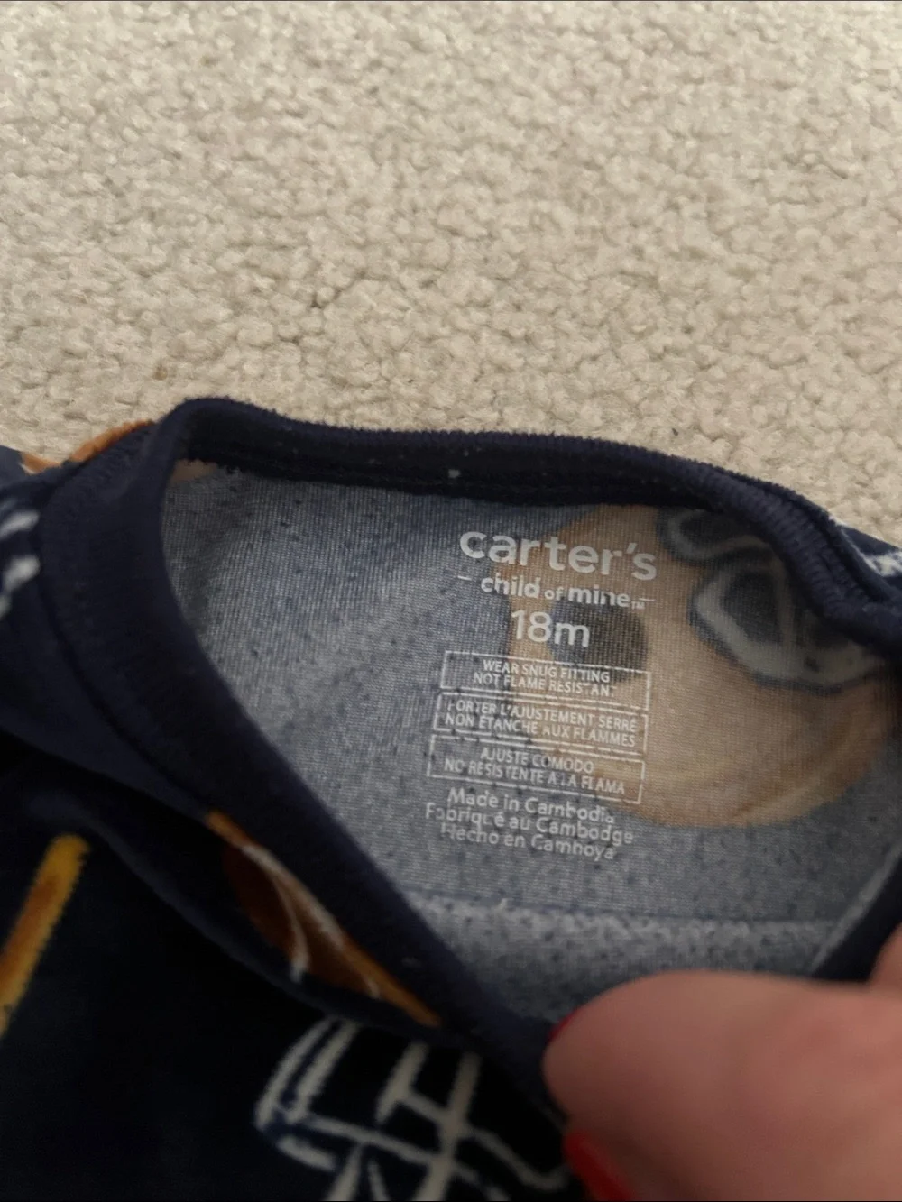 Carter's Navy Blue Football Print Pajama Set